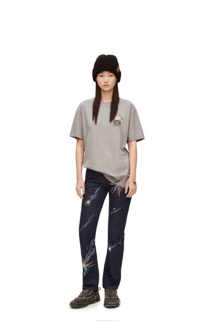 Grey Melange Heen Anagram T-shirt in cotton Loewe 84PR846 Women