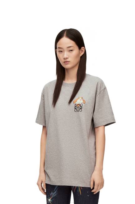Grey Melange Heen Anagram T-shirt in cotton Loewe 84PR846 Women