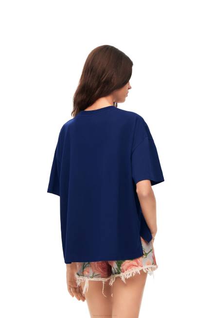 Indigo Blue Anagram craft T-shirt in cotton Loewe 84PR794 Women