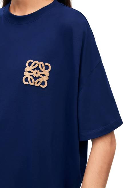 Indigo Blue Anagram craft T-shirt in cotton Loewe 84PR794 Women