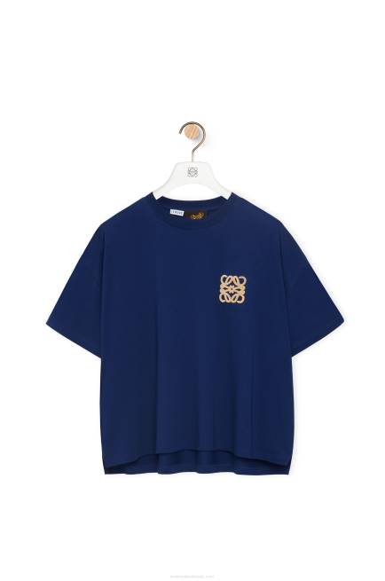 Indigo Blue Anagram craft T-shirt in cotton Loewe 84PR794 Women