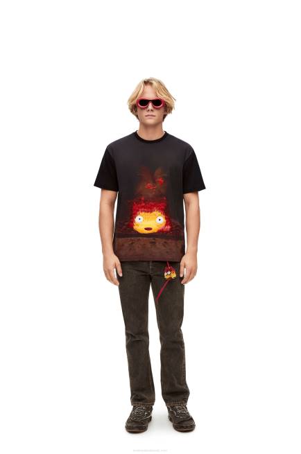 Multicolor Calcifer T-shirt in cotton Loewe 84PR830 Women