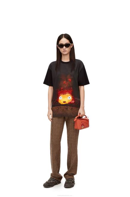 Multicolor Calcifer T-shirt in cotton Loewe 84PR830 Women
