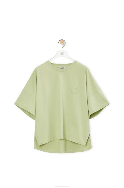 Pale Green Boxy fit T-shirt in cotton Loewe 84PR814 Women