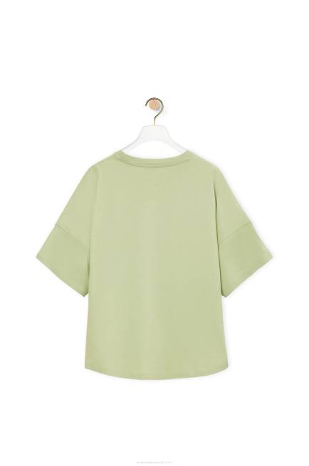 Pale Green Boxy fit T-shirt in cotton Loewe 84PR814 Women