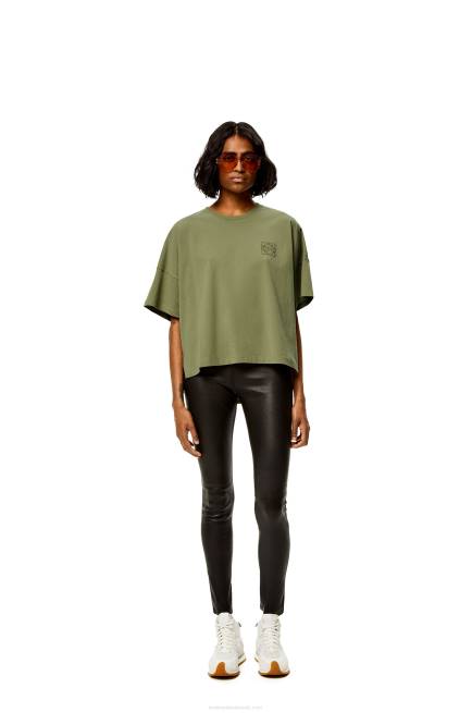 Sage Boxy fit T-shirt in cotton Loewe 84PR827 Women