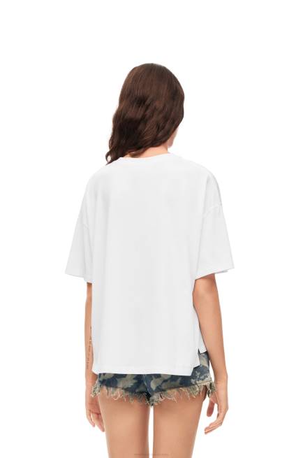 White/Beige Anagram craft T-shirt in cotton Loewe 84PR795 Women