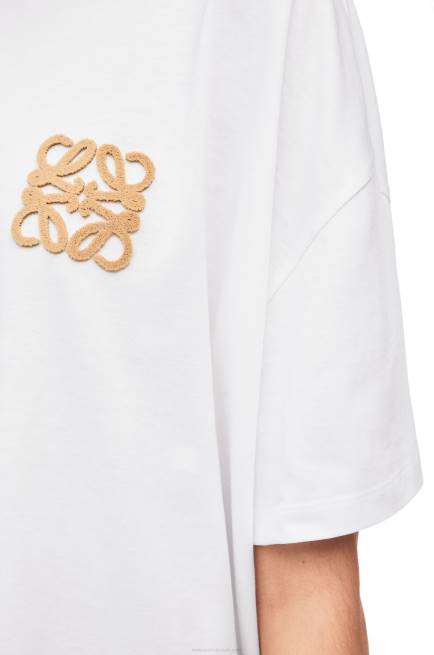 White/Beige Anagram craft T-shirt in cotton Loewe 84PR795 Women