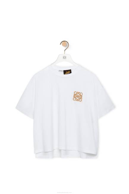 White/Beige Anagram craft T-shirt in cotton Loewe 84PR795 Women