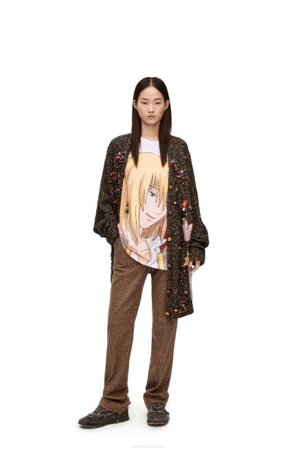 White/Beige Howl embellished T-shirt in cotton Loewe 84PR835 Women