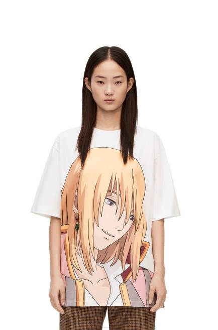 White/Beige Howl embellished T-shirt in cotton Loewe 84PR835 Women
