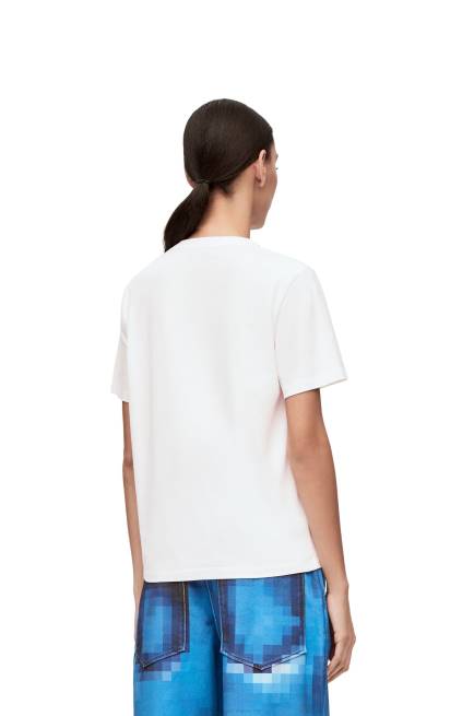 White/Black Pixelated Anagram regular fit T-shirt in cotton Loewe 84PR796 Women