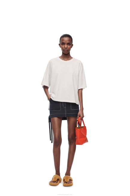 White Boxy fit T-shirt in cotton Loewe 84PR800 Women