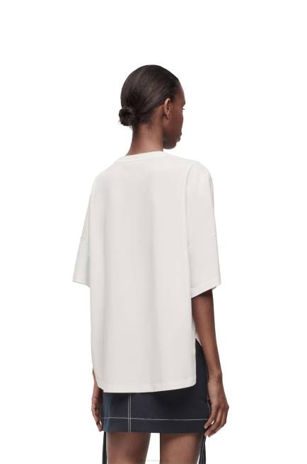 White Boxy fit T-shirt in cotton Loewe 84PR800 Women