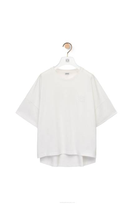 White Boxy fit T-shirt in cotton Loewe 84PR800 Women