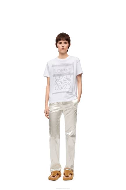 White/Grey Regular fit T-shirt in cotton Loewe 84PR770 Women