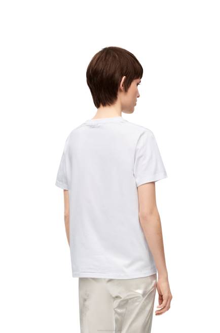 White/Grey Regular fit T-shirt in cotton Loewe 84PR770 Women