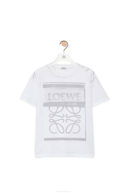 White/Grey Regular fit T-shirt in cotton Loewe 84PR770 Women