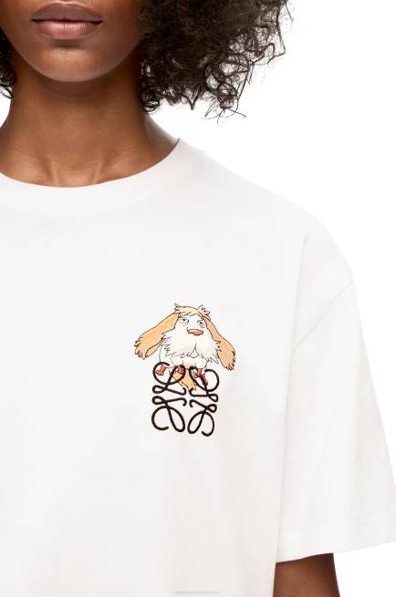 White Heen Anagram T-shirt in cotton Loewe 84PR845 Women