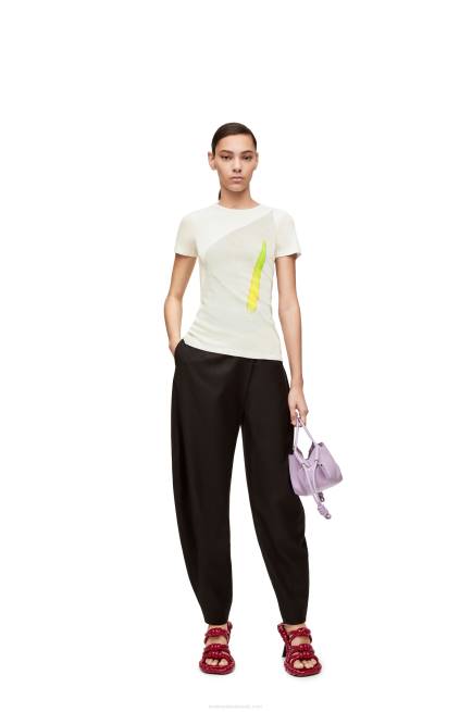 White/Multicolor Anthurium top in ribbed cotton jersey Loewe 84PR883 Women
