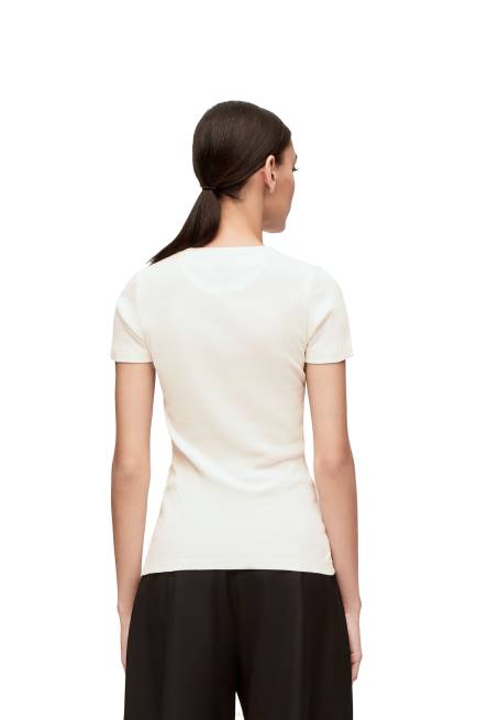 White/Multicolor Anthurium top in ribbed cotton jersey Loewe 84PR883 Women
