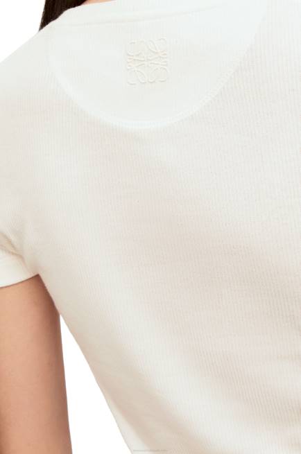 White/Multicolor Anthurium top in ribbed cotton jersey Loewe 84PR883 Women