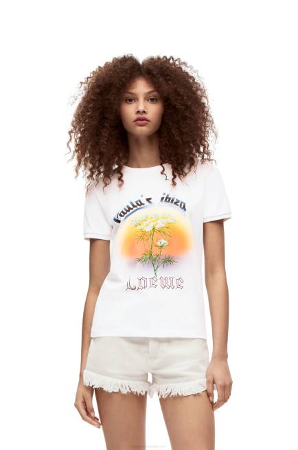 White/Multicolor Fennel T-shirt in cotton Loewe 84PR783 Women