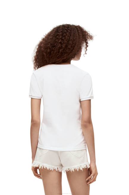 White/Multicolor Fennel T-shirt in cotton Loewe 84PR783 Women