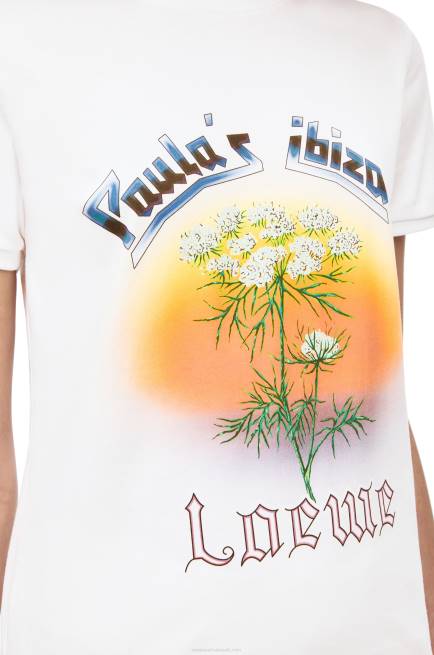 White/Multicolor Fennel T-shirt in cotton Loewe 84PR783 Women