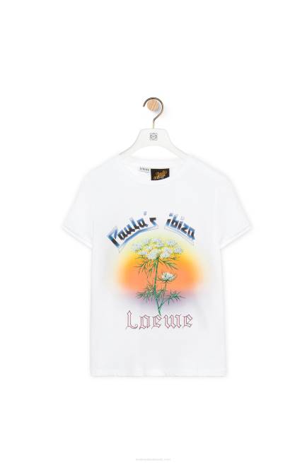 White/Multicolor Fennel T-shirt in cotton Loewe 84PR783 Women