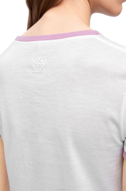 White/Multicolor Maruja Mallo slim fit T-shirt in cotton Loewe 84PR776 Women