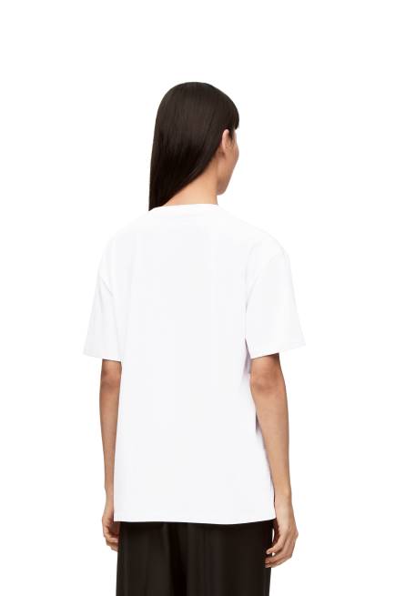 White/Red Anthurium flower T-shirt in cotton jersey Loewe 84PR798 Women