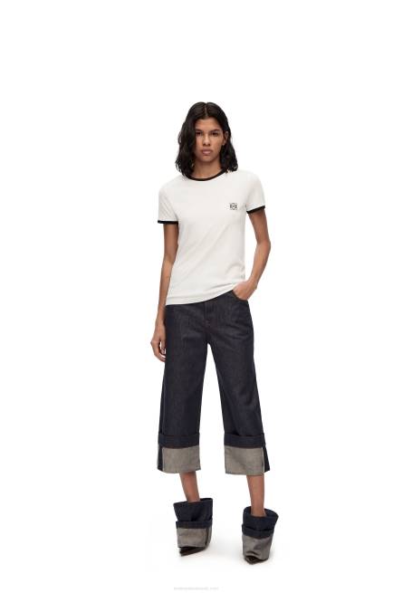 White Slim fit T-shirt fit in cotton Loewe 84PR797 Women