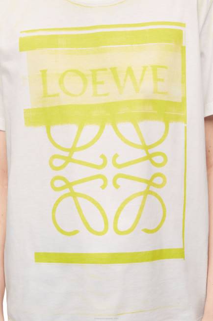 White/Yellow Regular fit T-shirt in cotton Loewe 84PR772 Women
