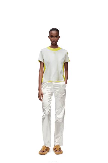 White/Yellow Regular fit T-shirt in cotton Loewe 84PR773 Women