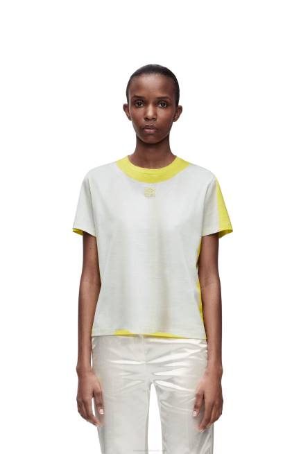 White/Yellow Regular fit T-shirt in cotton Loewe 84PR773 Women