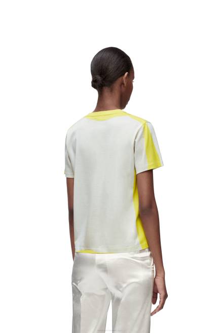 White/Yellow Regular fit T-shirt in cotton Loewe 84PR773 Women