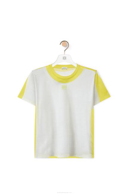 White/Yellow Regular fit T-shirt in cotton Loewe 84PR773 Women
