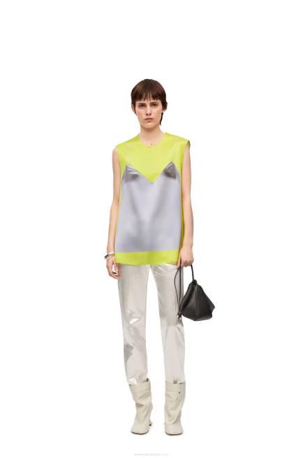Yellow/Grey Top in technical satin Loewe 84PR853 Women