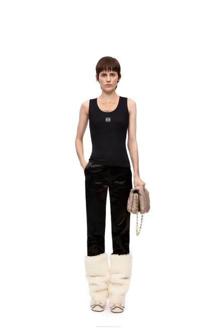 Black Anagram tank top in cotton Loewe 84PR902 Women