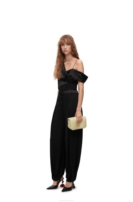 Black Asymmetric top in satin and crepe Loewe 84PR914 Women