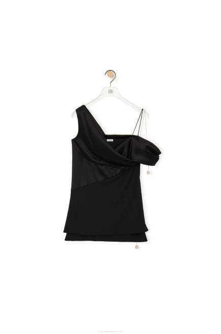 Black Asymmetric top in satin and crepe Loewe 84PR914 Women