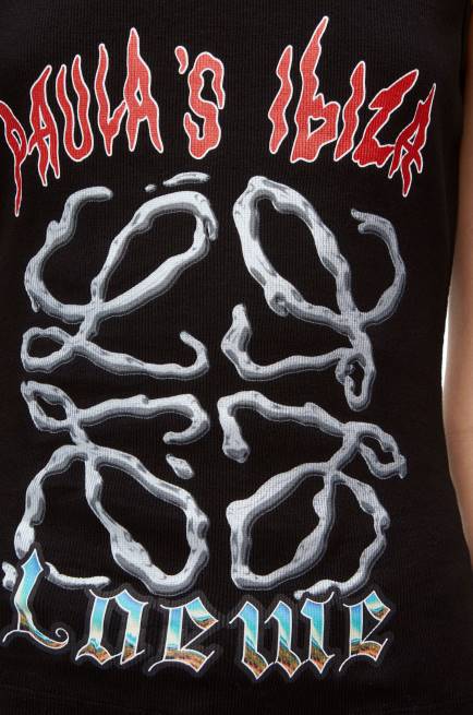 Black/Multicolor Anagram tank top in cotton Loewe 84PR789 Women