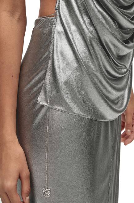 Black/Silver Draped top in laminated jersey Loewe 84PR913 Women