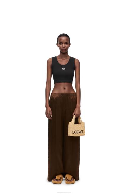 Black/White Cropped Anagram tank top in cotton Loewe 84PR906 Women