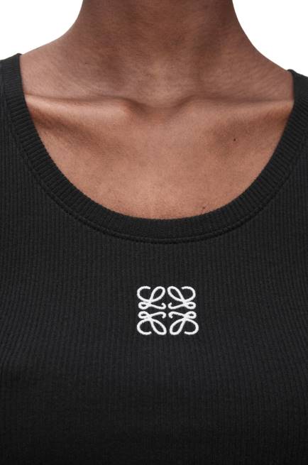 Black/White Cropped Anagram tank top in cotton Loewe 84PR906 Women