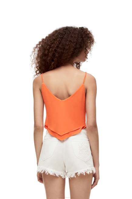 Bright Orange Double layer top in viscose Loewe 84PR869 Women