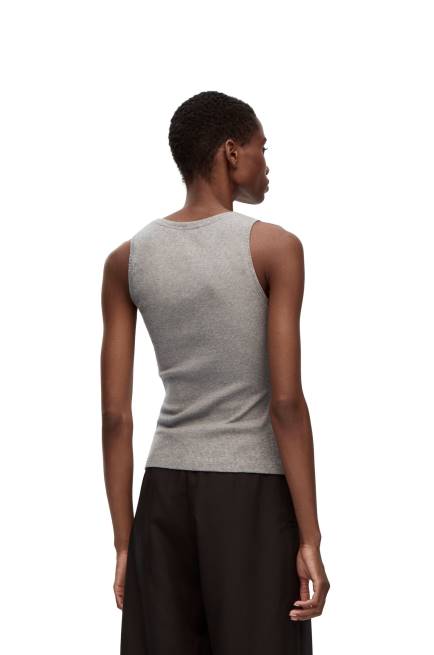 Grey Melange Anagram tank top in cotton Loewe 84PR904 Women