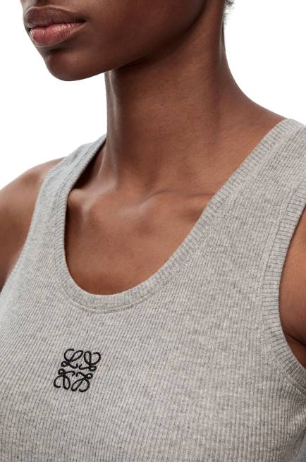Grey Melange Anagram tank top in cotton Loewe 84PR904 Women