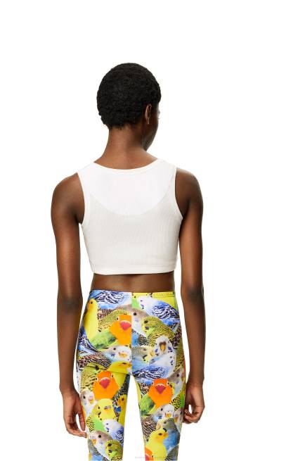 White Anagram cropped tank top in cotton Loewe 84PR951 Women